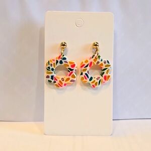 Colorful Ploymer Clay Flower Earrings